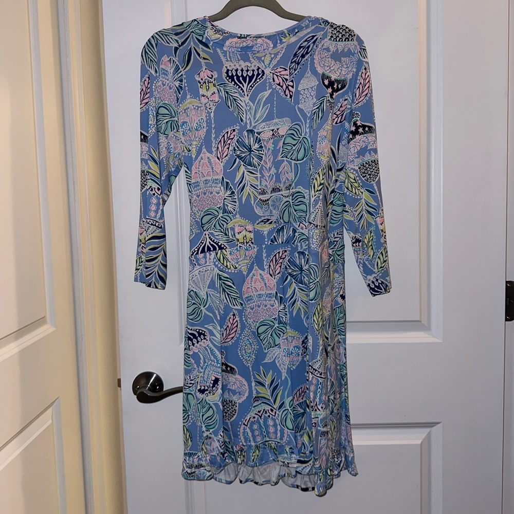 Lilly Pulitzer Long Sleeve Wrap Romper; Size Large - Picture 4 of 4